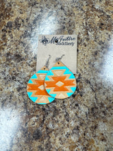 Load image into Gallery viewer, Leather Aztec Small Bell Earrings