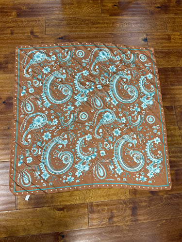 Tan/Light Green Silk Wildrag.