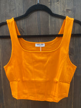 Load image into Gallery viewer, Woman’s Orange Loose Corset Look Top