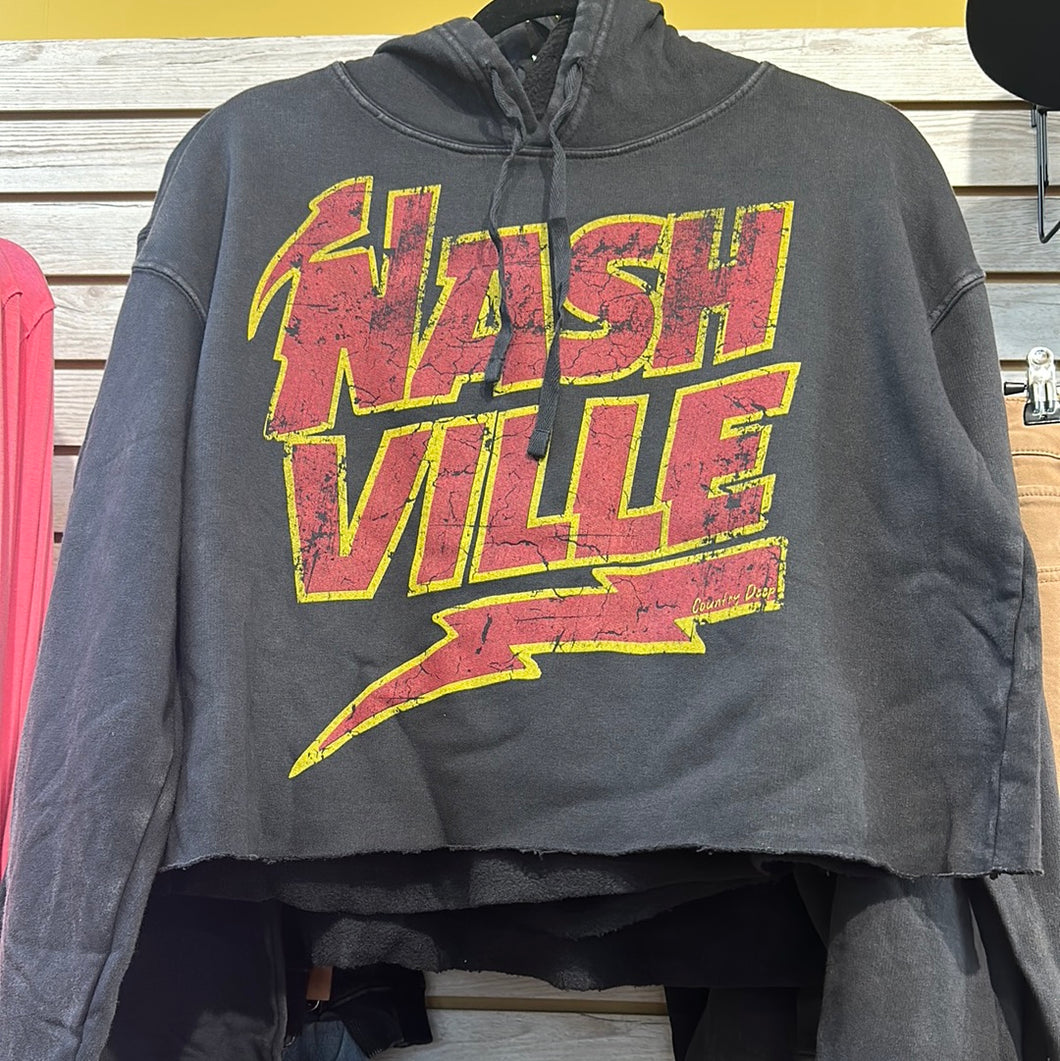 Nashville Charcoal Cropped Hoodie