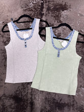 Load image into Gallery viewer, Women’s Henley Neck Washed Tank