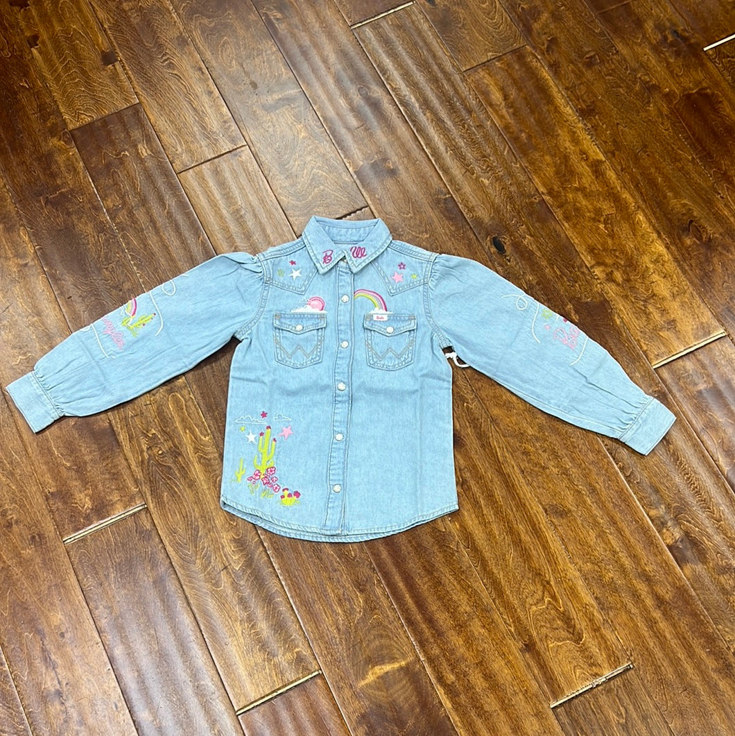 Wrangler x Barbie Girl’s Woven Button Up