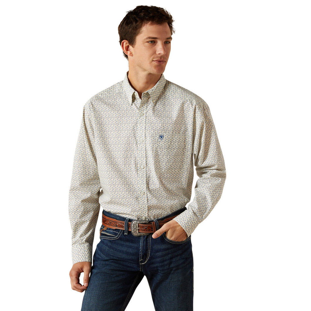Ariat Mens Cream Stevy Long Sleeve Shirt.