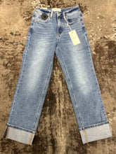 Load image into Gallery viewer, High Rise Cuffed Straight Leg Jean