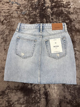 Load image into Gallery viewer, Women’s Hidden Light Denim Mini Skirt