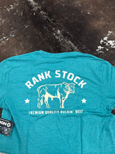 Load image into Gallery viewer, Men’s Teal Rank Stock Tee.