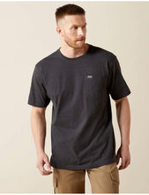 Load image into Gallery viewer, Ariat Mens Rebar Cotton Strong Standard Pocket Charcoal Heather SS Tee