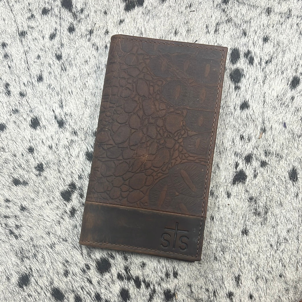 men’s sts croc wallet long bifold