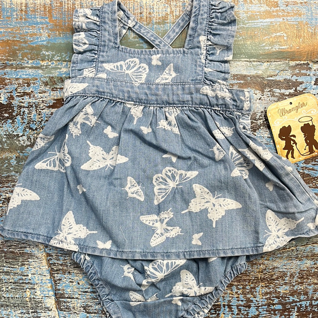 Wrangler Baby Girl Butterfly Denim Set