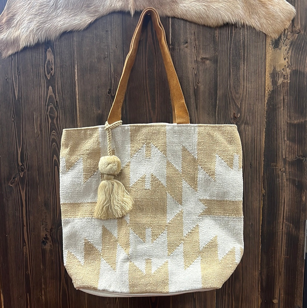 Panache Tan & Cream Aztec Tote