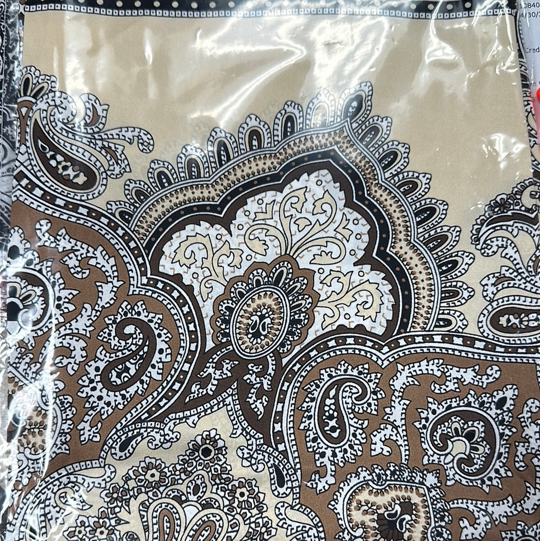 Satin Tan Silk Scarf.