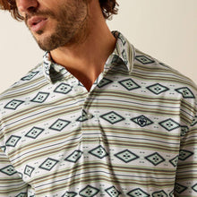 Load image into Gallery viewer, Men’s Ariat White Serape Polo Shirt.