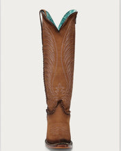 Load image into Gallery viewer, Women’s Corral Brown Embroidery &amp; Woven Tall Top Snip Toe Boot