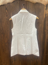 Load image into Gallery viewer, Woman’s Twill White Sleeveless Vest