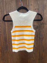 Load image into Gallery viewer, Woman’s Ivory And White Striped Sweater Knit Sleeveless Tank Top