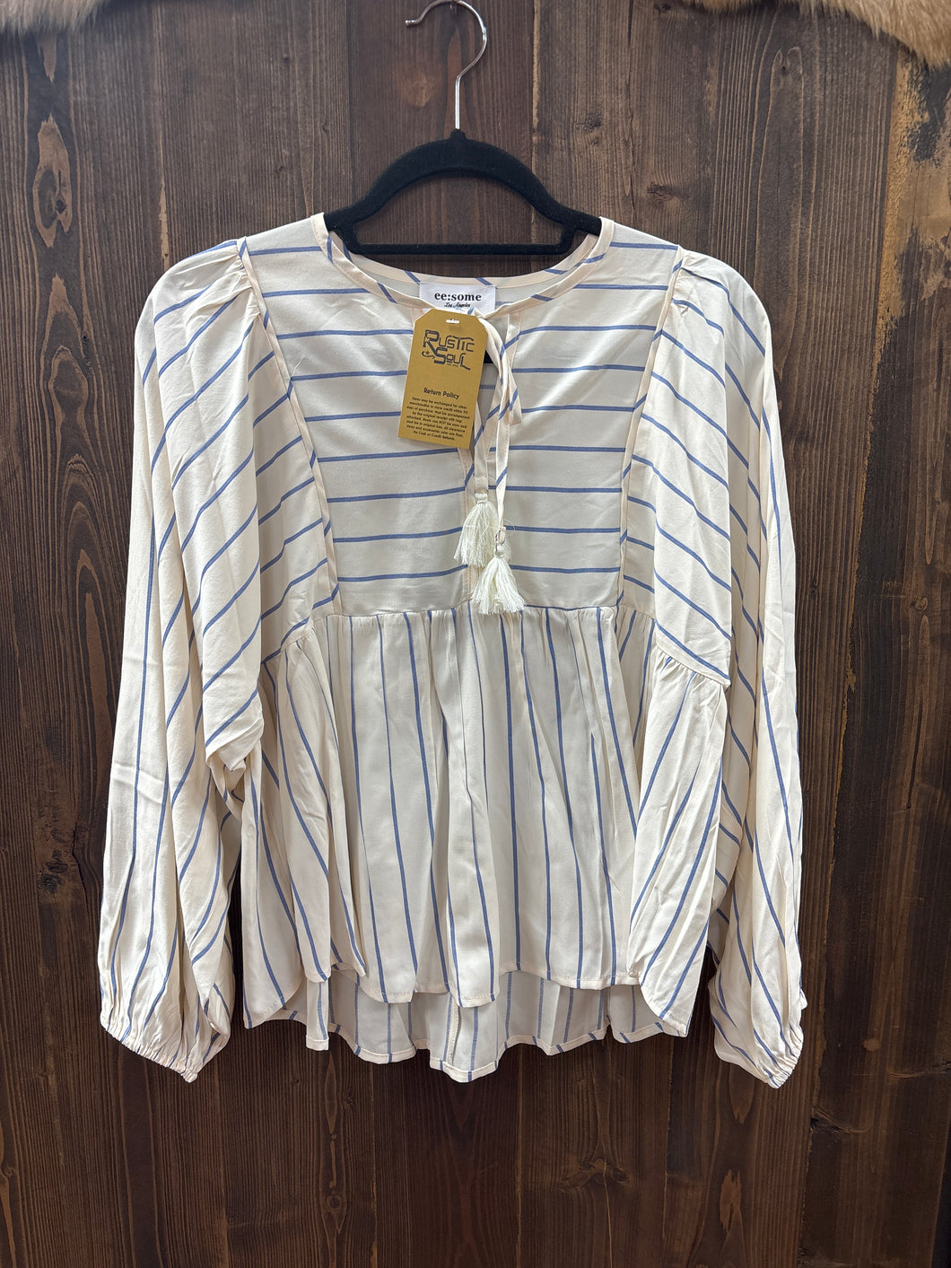 Women’s Blue Striped Long Sleeve Blouse