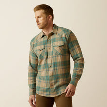 Load image into Gallery viewer, Ariat Mens Huxlee Retro Deep Teal Snap Up Shirt.
