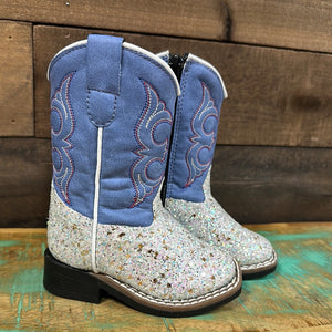 Little Girls Old West Blue Shaft/Glitter Boots.