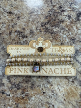 Load image into Gallery viewer, Pink Panache Foil Texture Bead Stacked With Austrian Crystal