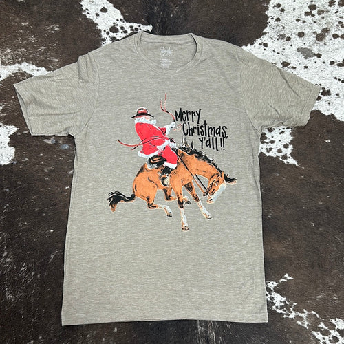 Womens Bronc Santa T-Shirt.