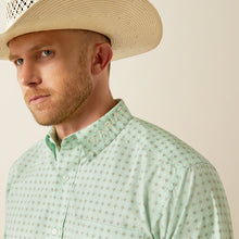 Load image into Gallery viewer, Men’s Ariat Pierson Light Green/White Button Up Shirt.