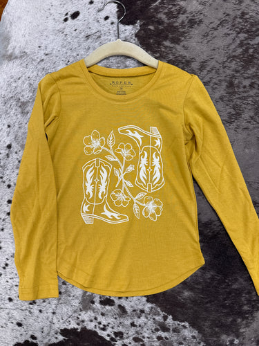 Roper Girl’s Yellow Boot Tee