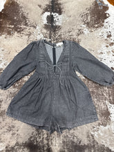 Load image into Gallery viewer, Woman’s Veveret Pleated LS Romper