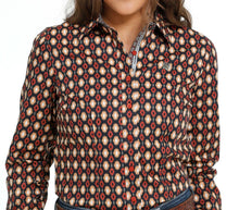 Load image into Gallery viewer, Cinch Womens Printed Navy Button Up.