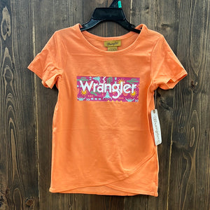 Girls Coral Wrangler Graphic Logo Tee