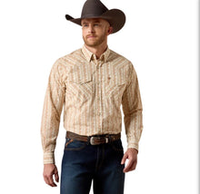Load image into Gallery viewer, Men’s Ariat Bombay Brown Floral Stripe Button Up