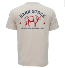 Load image into Gallery viewer, Hooey Men’s Charbray Cream SS T-shirt W Pocket Blue And Red Logo