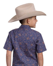 Load image into Gallery viewer, Boys SS Snap Vintage Paisley Allover Print Shirt