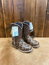 Load image into Gallery viewer, Boys Embossed Brown Pirarucu Leather Vamp Boot