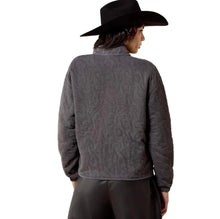 Load image into Gallery viewer, Ariat Women’s Tigers Eye / Grey Acid Wash Boot Stitch Half Zip Pullover