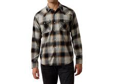 Load image into Gallery viewer, Men’s Ariat Retro Heinz Grey Heather Plaid Fitted Snap Button Up