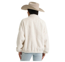Load image into Gallery viewer, Women’s Wrangler White Logo Faux Fur Quarter Zip Jacket
