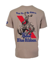 Load image into Gallery viewer, Hooey Men’s Pabst Blue Ribbon Tan SS T-shirt With Red And Blue Logo