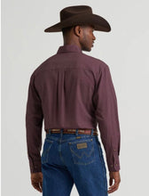 Load image into Gallery viewer, Wrangler Men’s George Strait Burgundy Print LS Button Up