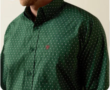 Load image into Gallery viewer, Men’s Ariat Long Sleeve Pine Needle Green Medallion Print Shirt