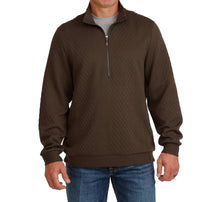 Load image into Gallery viewer, Cinch Men’s 1/2 Zip Brown Cable Knit Pullover