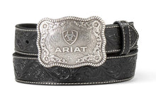 Load image into Gallery viewer, Ariat Mens Black Embossed Plate Buckle Belt