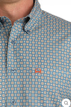Load image into Gallery viewer, Men’s Cinch Short Sleeve Blue Print Arenaflex Button Up