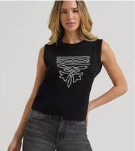 Load image into Gallery viewer, Wrangler Women’s Black Western Stitch Sweater Vest