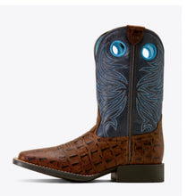 Load image into Gallery viewer, Ariat Kids Navy/Brown Crocodile Print Boot