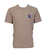 Load image into Gallery viewer, Hooey Men’s Pabst Blue Ribbon Tan SS T-shirt With Red And Blue Logo