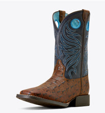 Load image into Gallery viewer, Ariat Kids Navy/Brown Crocodile Print Boot