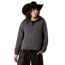 Load image into Gallery viewer, Ariat Women’s Tigers Eye / Grey Acid Wash Boot Stitch Half Zip Pullover