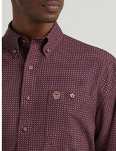 Load image into Gallery viewer, Wrangler Men’s George Strait Burgundy Print LS Button Up