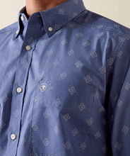 Load image into Gallery viewer, Ariat Men’s Byrd Fitted LS Colony Blue Southwest Motif Button Down