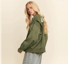 Load image into Gallery viewer, Women’s West League Varsity Love Bomber Jacket